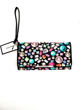 Nine West Black Jeweled Wristlet Clutch